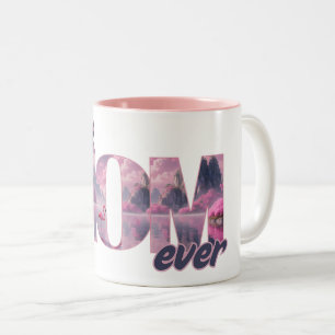 Flamingos in a dream world - best mom ever Two-Tone coffee mug