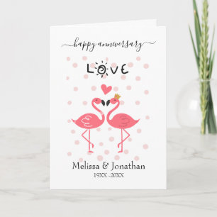 Flamingos in Love Anniversary Card
