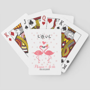 Flamingos in Love Poker Cards