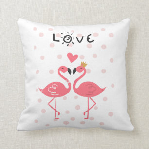 Flamingos In Love Throw Pillow