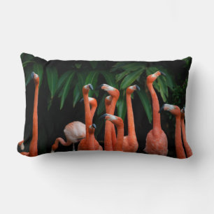 Flamingos in Paradise throw Lumbar Pillow