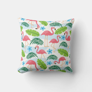 Flamingos in Paradise Throw Pillow
