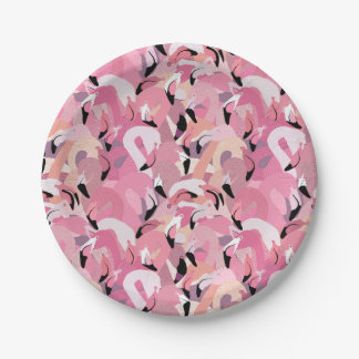 Flamingos in Pink Paper Plates
