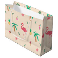 Flamingos in the Summer Large Gift Bag