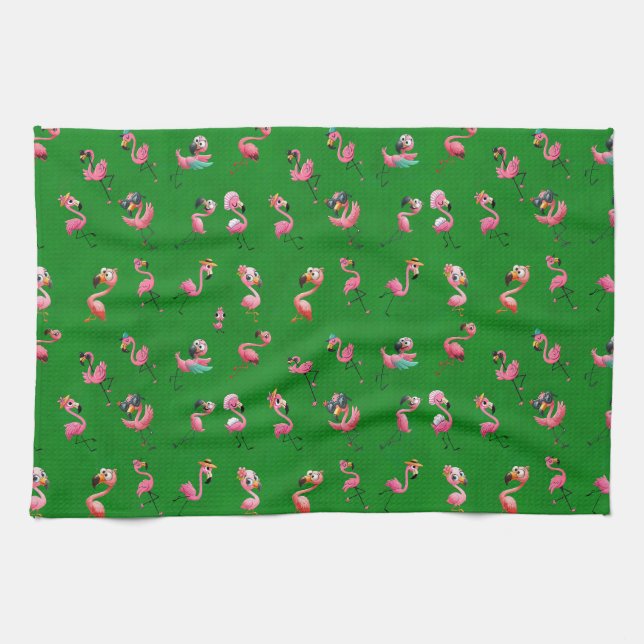 Flamingos Kitchen Towel (Horizontal)