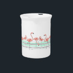 Flamingos Line pitcher<br><div class="desc">Stylish design with a retro touch featuring flamingos standing in water on a white background. A customizable design for you to personalise with your own text, images and ideas. An original digital art image created by QuirkyChic.</div>