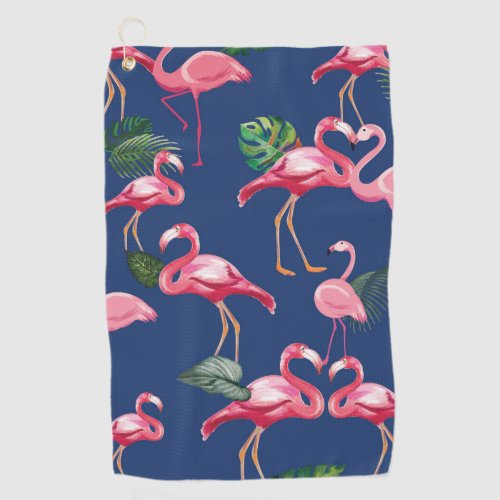 Flamingos Love Pattern 2 Golf Towel