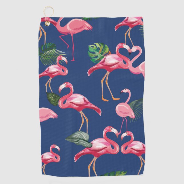 Flamingos Love Pattern 2 Golf Towel (Front)