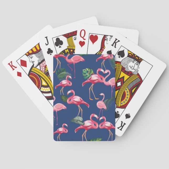 Flamingos Love Pattern 2 Poker Cards (Back)