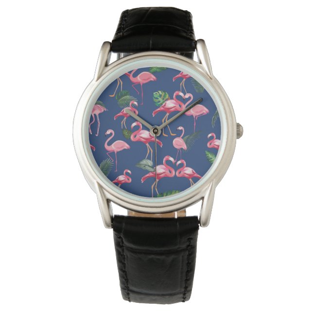 Flamingos Love Pattern 2 Watch (Front)