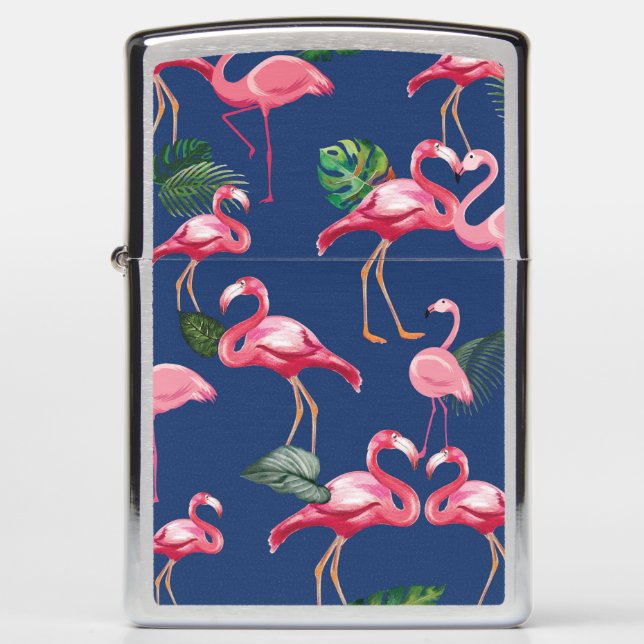 Flamingos Love Pattern 2 Zippo Lighter (Front)
