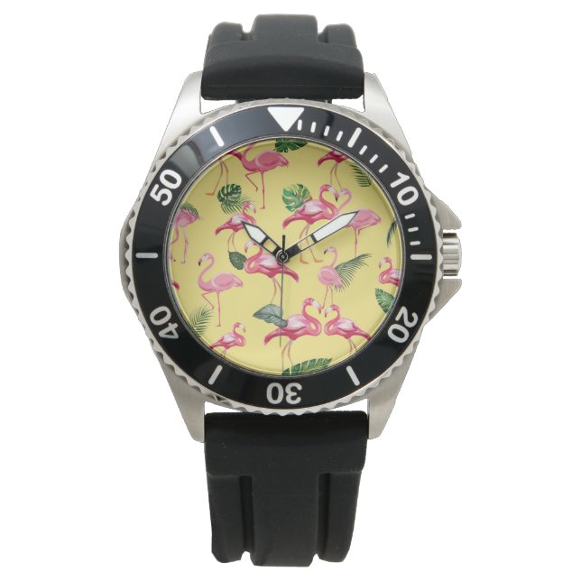 Flamingos Love Pattern 3 Watch (Front)