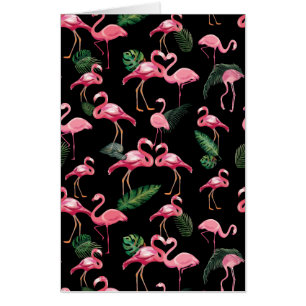 Flamingos Love Pattern 4 Card