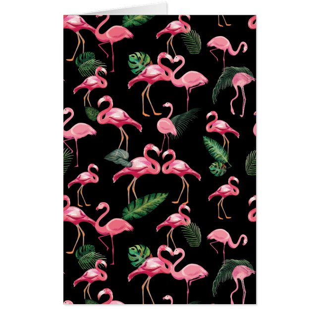 Flamingos Love Pattern 4 Card (Front)