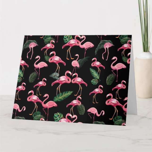 Flamingos Love Pattern 4 Thank You Card (Front)