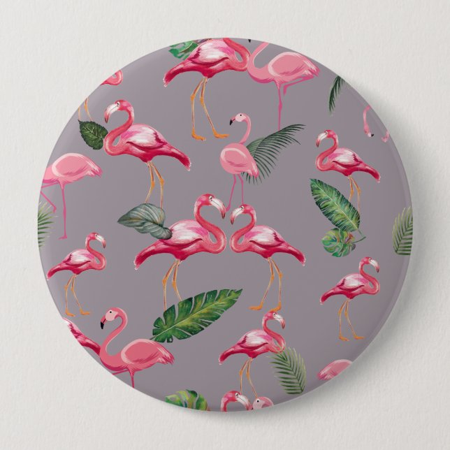 Flamingos Love Pattern 6 Button (Front)