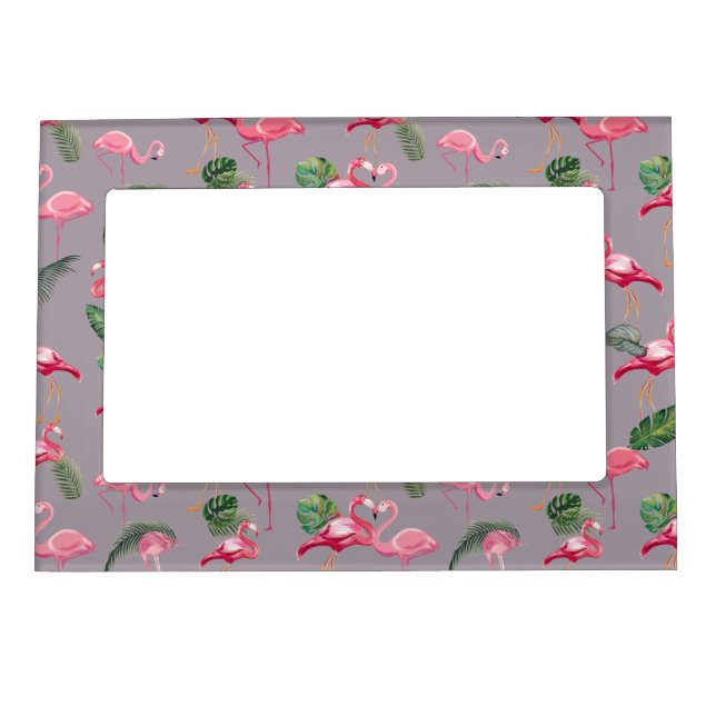 Flamingos Love Pattern 6 Magnetic Frame (Front)
