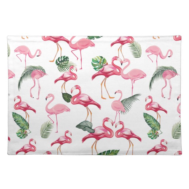 Flamingos Love Pattern Cloth Placemat (Front)