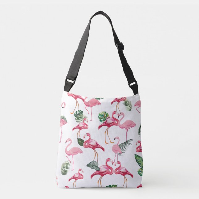 Flamingos Love Pattern Crossbody Bag (Front)