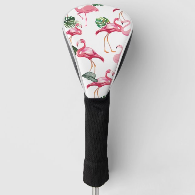 Flamingos Love Pattern Golf Head Cover (Front)