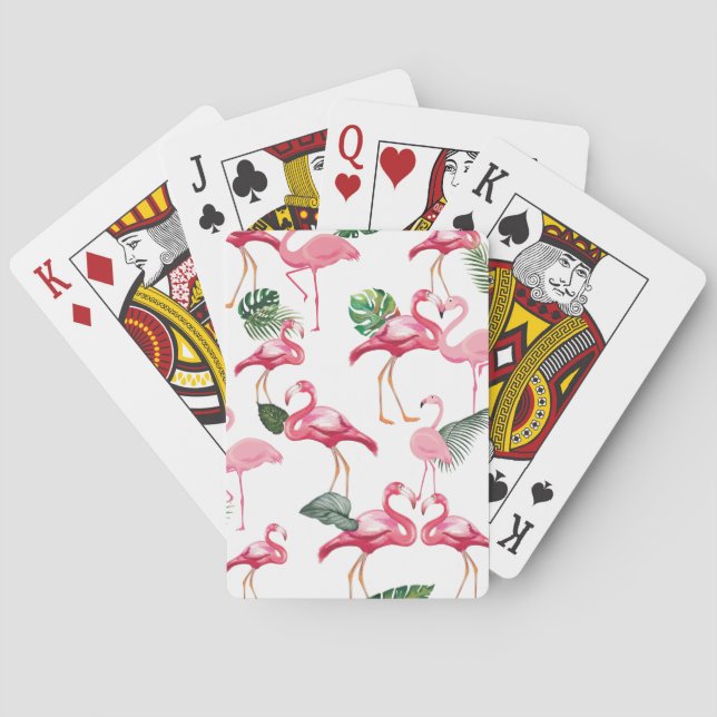 Flamingos Love Pattern Poker Cards (Back)