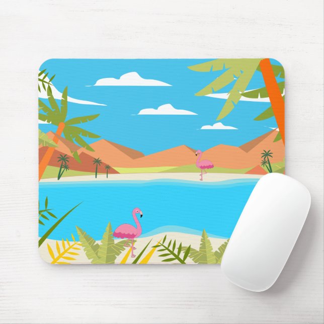 Flamingos Mouse Pad (With Mouse)