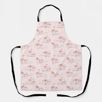 Flamingos Multi Pink Apron by QuirkyChic at Zazzle