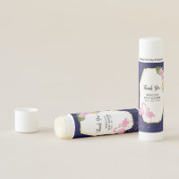 Flamingos navy blue baby shower Thank You favor Lip Balm