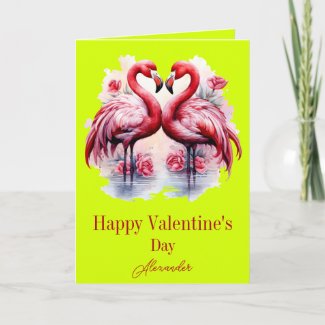 Flamingos Neon Color Valentine's Day
