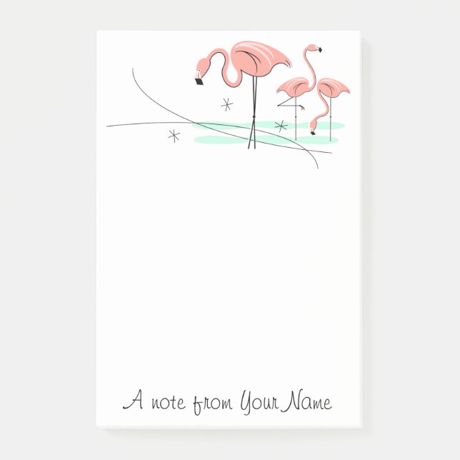Flamingos Ocean Trio 3 "Text" Post-it Notes (Front)