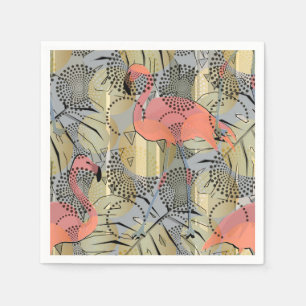 Flamingos on an abstract background. napkins