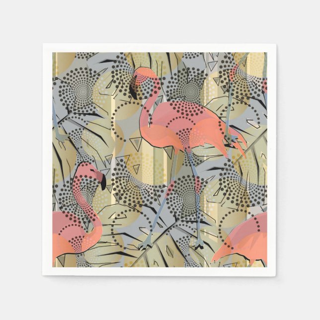 Flamingos on an abstract background. napkins (Front)