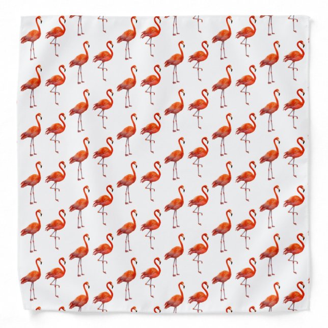 Flamingos on White Bandana (Front)