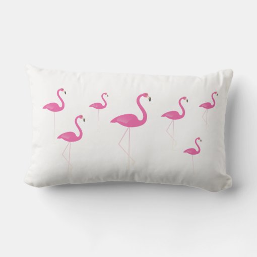Flamingos on White Outdoor Pillow Zazzle