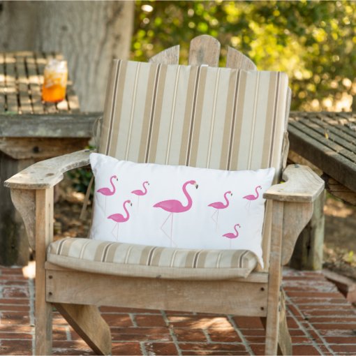 Flamingos on White Outdoor Pillow Zazzle