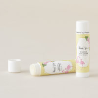 Flamingos pale yellow baby shower Thank You favor Lip Balm