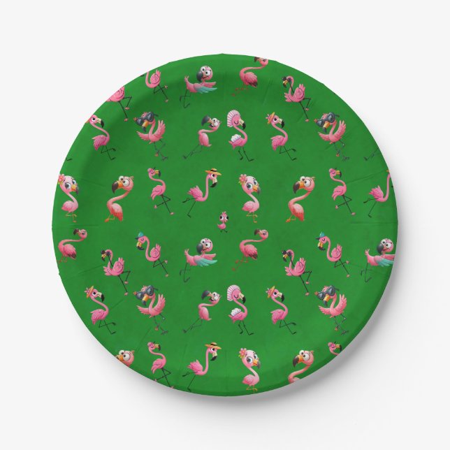 Flamingos Paper Plates (Front)