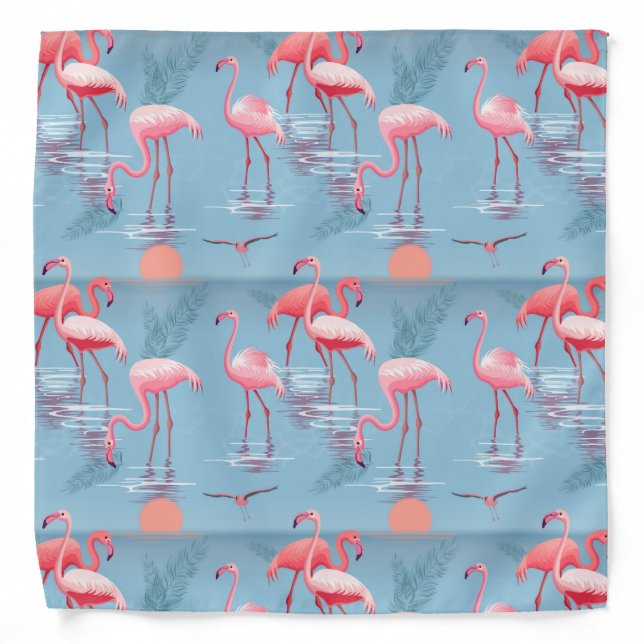 Flamingos Pattern 1 Bandana (Front)