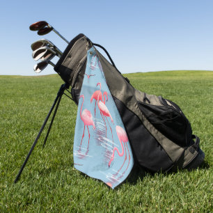 Flamingos Pattern 1 Golf Towel