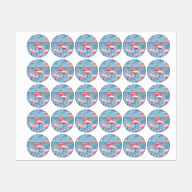 Flamingos Pattern 1 Labels (Sheet)