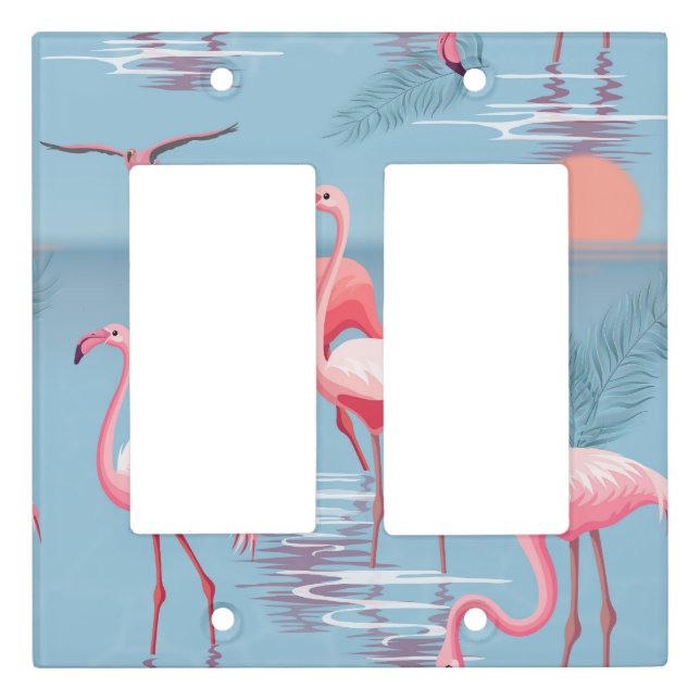 Flamingos Pattern 1 Light Switch Cover (Front)