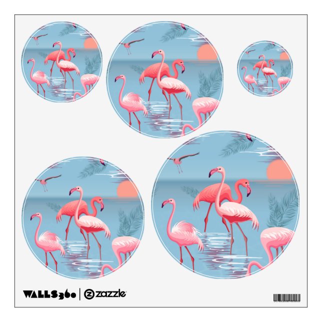 Flamingos Pattern 1 Wall Decal (Front)