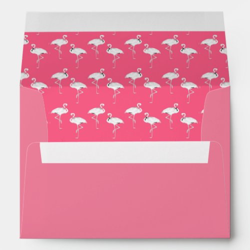 Flamingos Pattern Pink and White Envelope