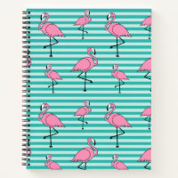 Flamingos Pattern Spiral Notebook