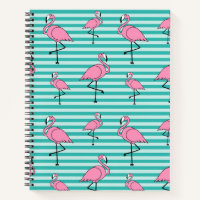 Flamingos Pattern Spiral Notebook