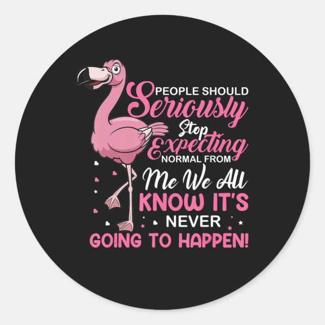 Flamingos | People Should Stop Expecting Normal Classic Round Sticker (Front)