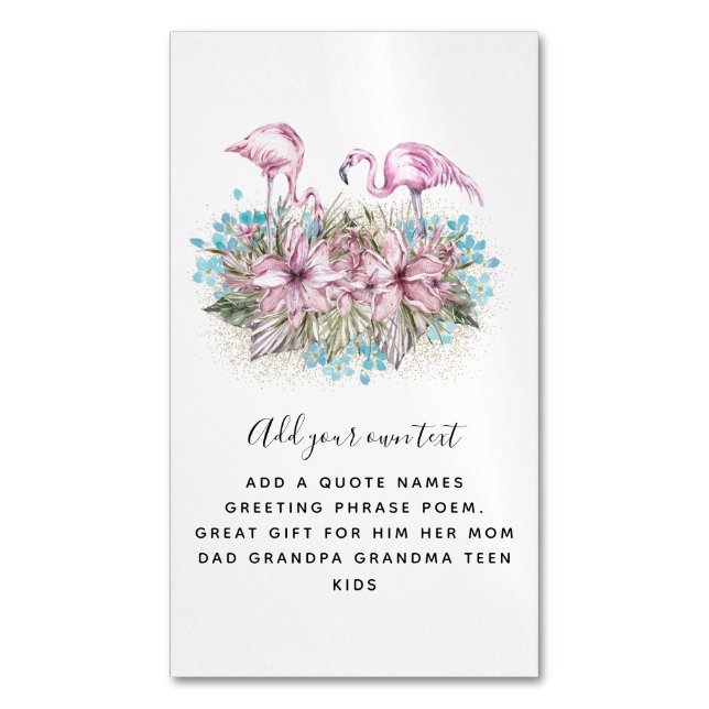 FLAMINGOS Personalized Business Card Magnet (Front Vertical)