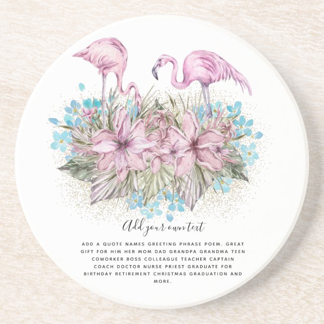 FLAMINGOS Personalized Coaster (Front)