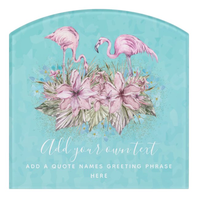 FLAMINGOS Personalized Door Sign (Contour Front)