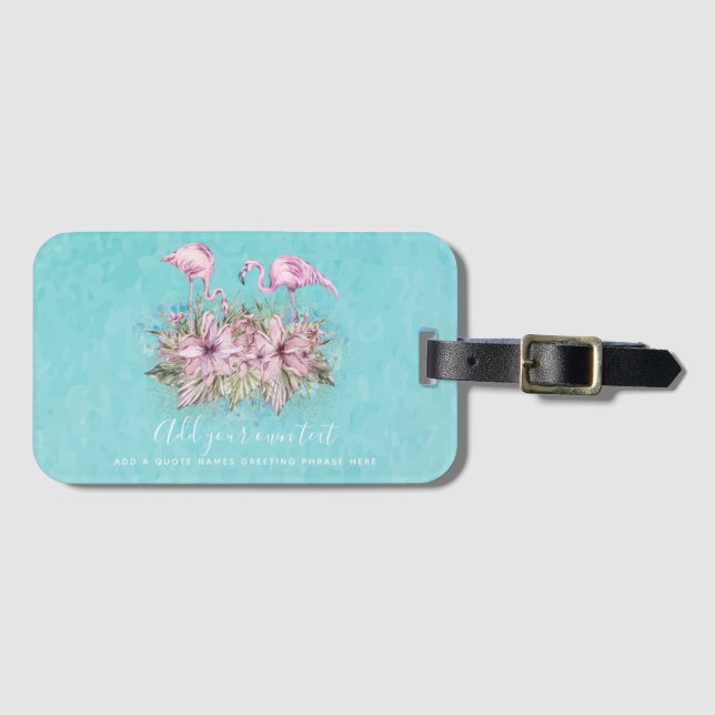 FLAMINGOS Personalized Luggage Tag (Front Horizontal)